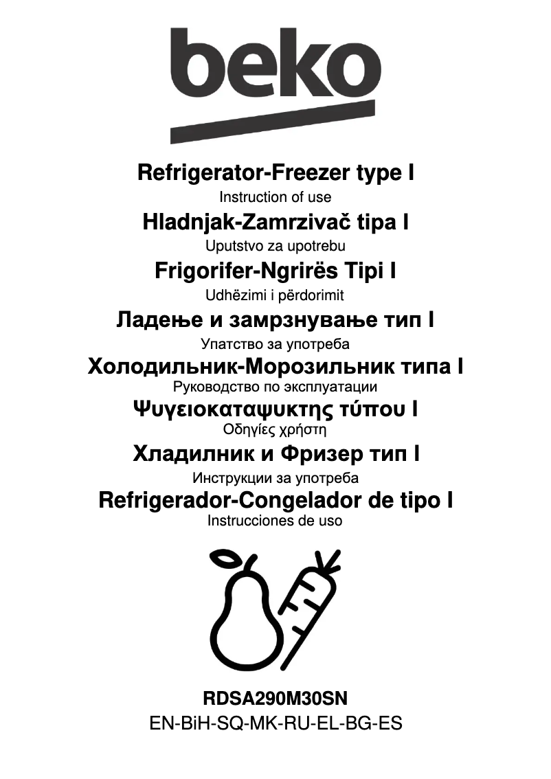 Image de la première page du manuel de l'appareil RDSA290M30SN