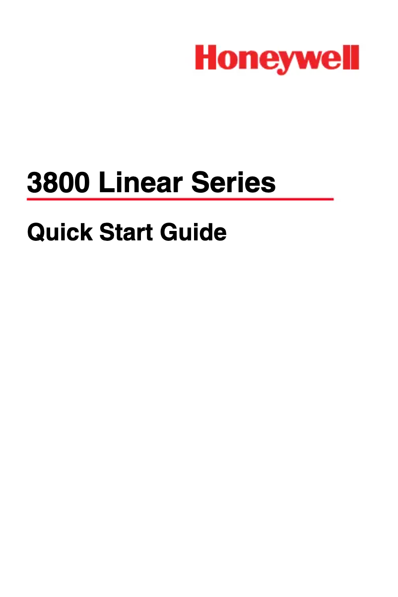 Page n°1 - Manuel utilisateur Honeywell 3800gHD