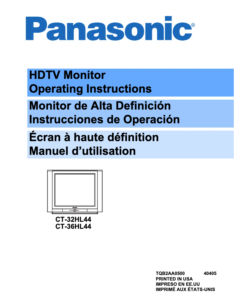 Page 1 de la notice Manuel utilisateur Panasonic CT-36HL44