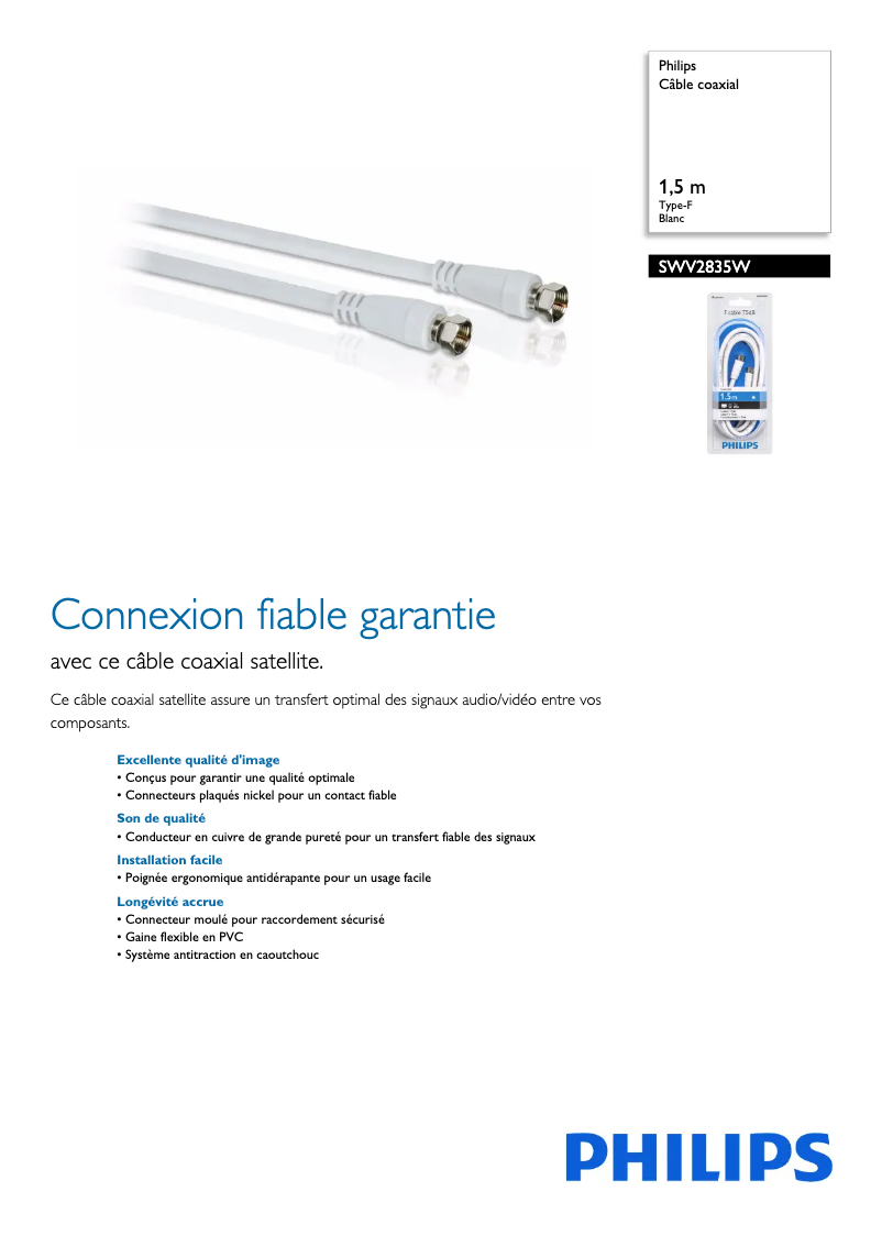 Page 1 de la notice Manuel utilisateur Philips SWV2835W