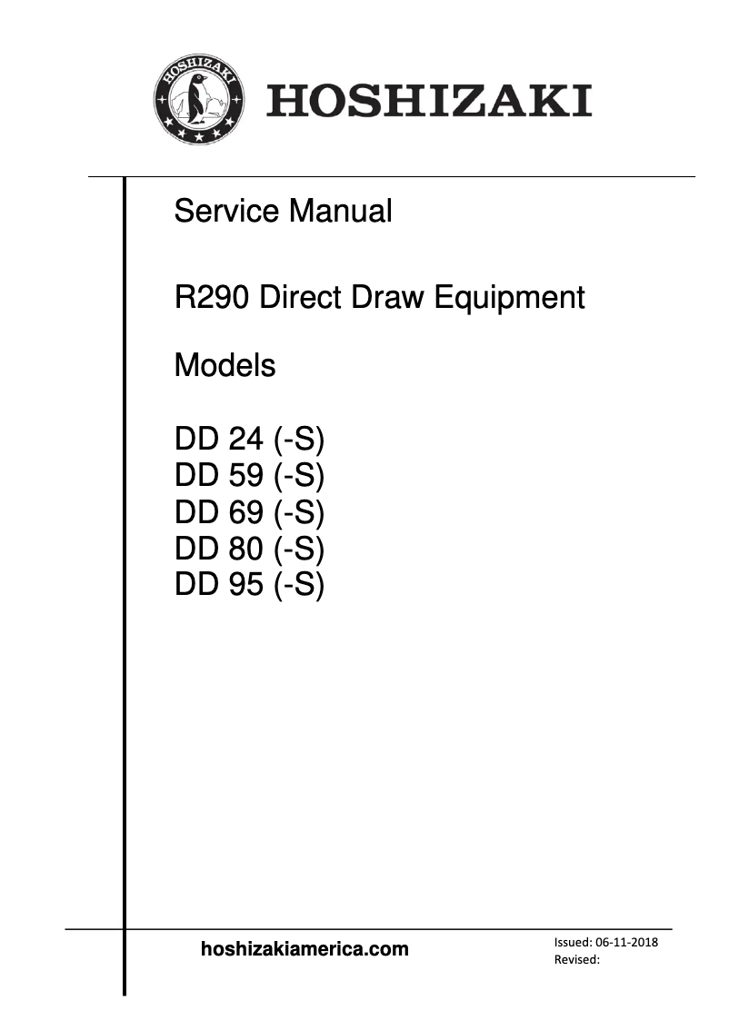 Page 1 of the manual User Manual Hoshizaki HDD-3-80