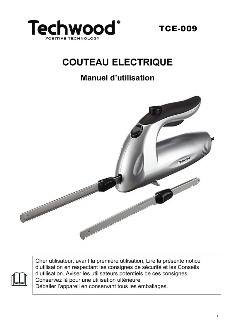 Image de la première page du manuel de l'appareil TCE-009