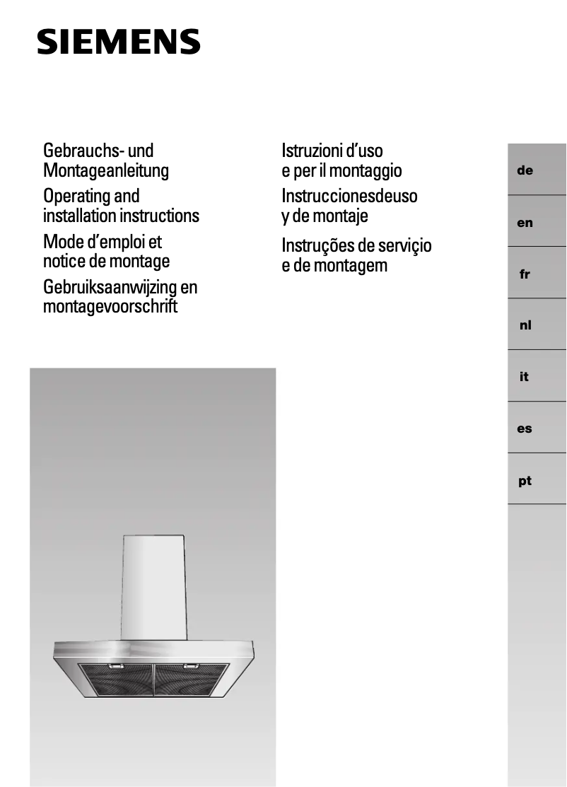 Page n°1 - Manuel utilisateur Siemens LC957BA20
