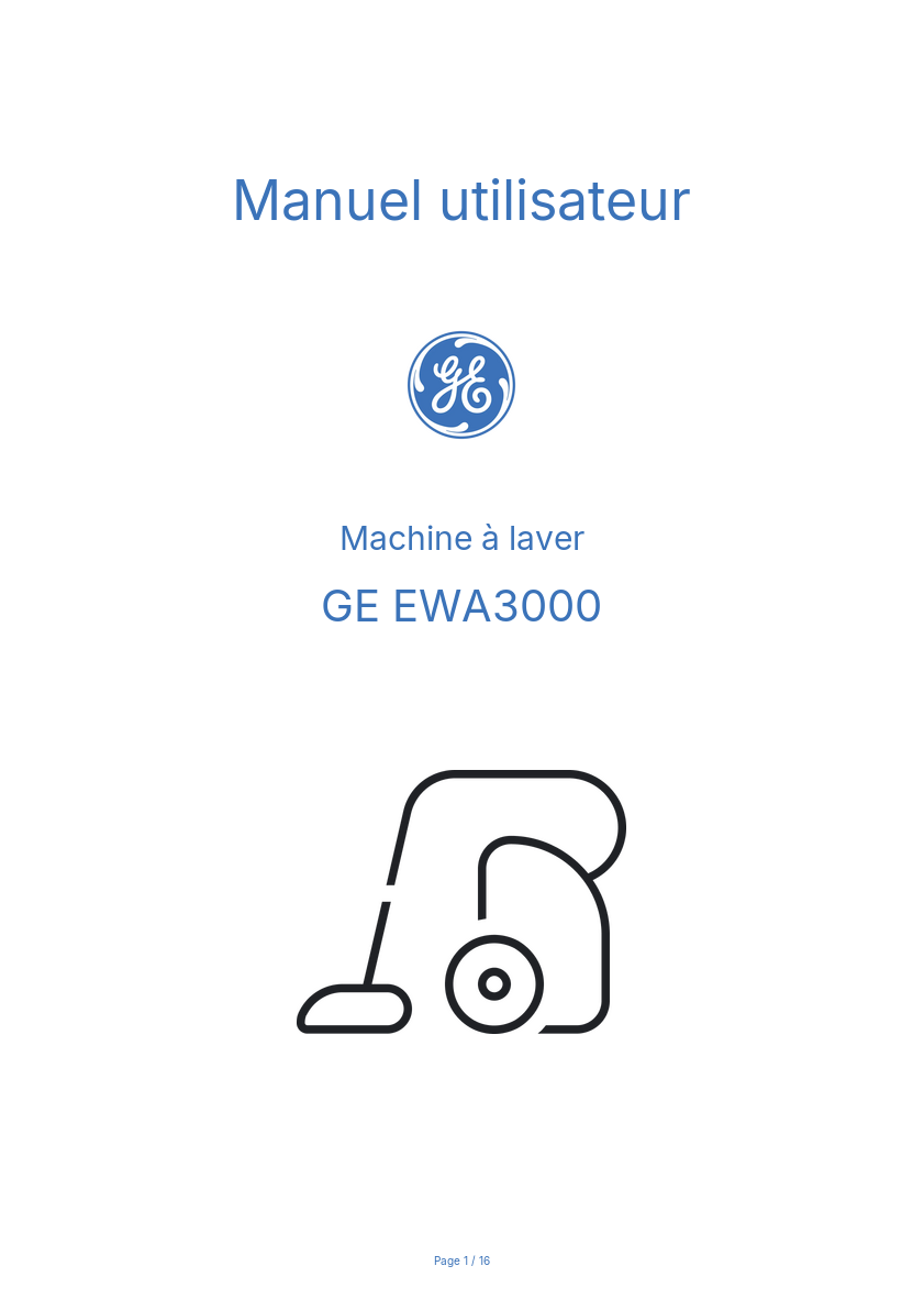Image de la première page du manuel de l'appareil EWA3000