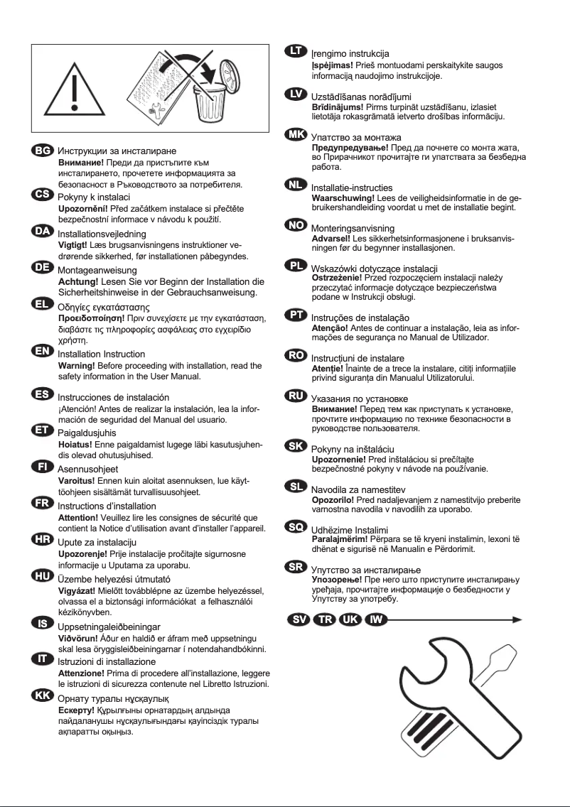 Page n°1 - Guide d'installation Electrolux EW7W495W