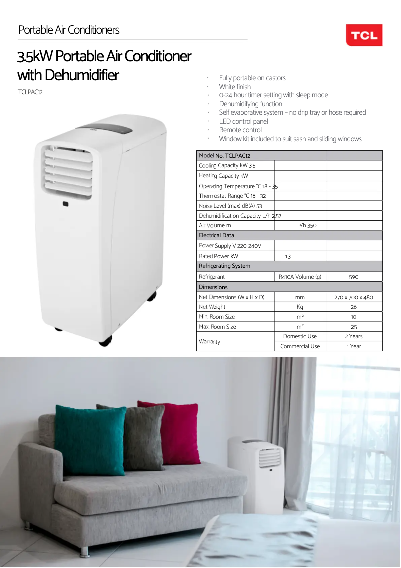 First page image of the manual for TCLPAC12