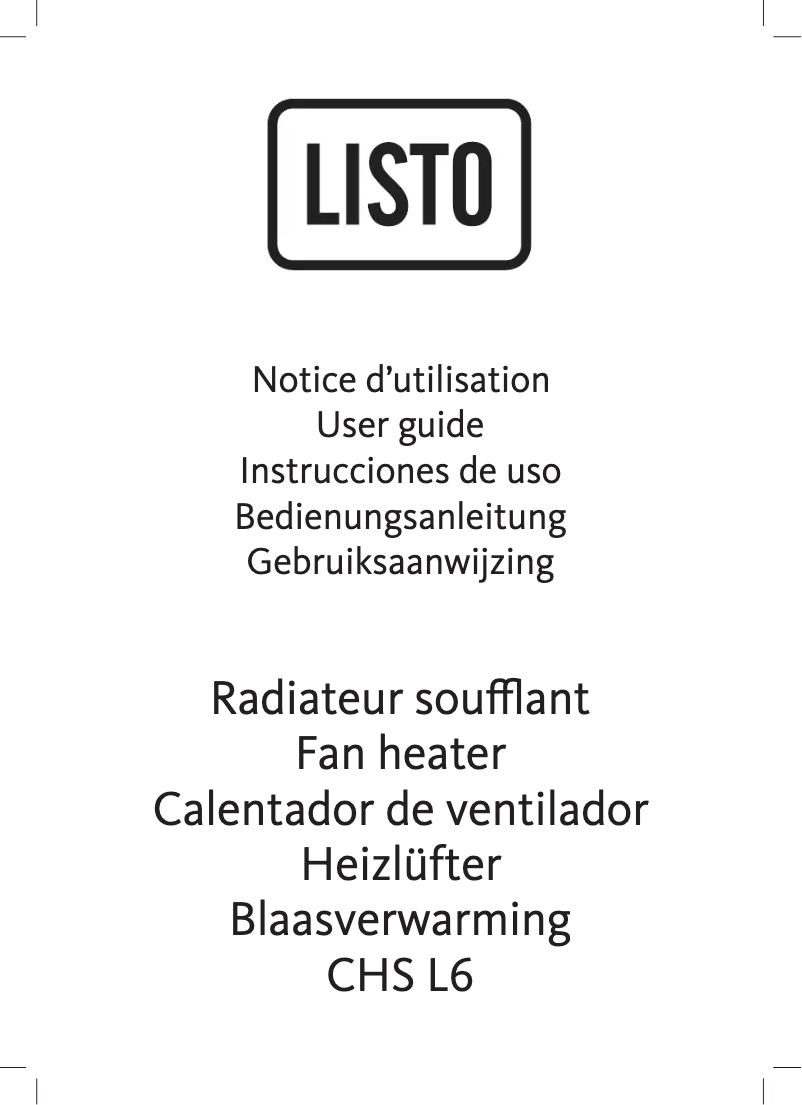 Page 1 de la notice Manuel utilisateur Listo CHS L6