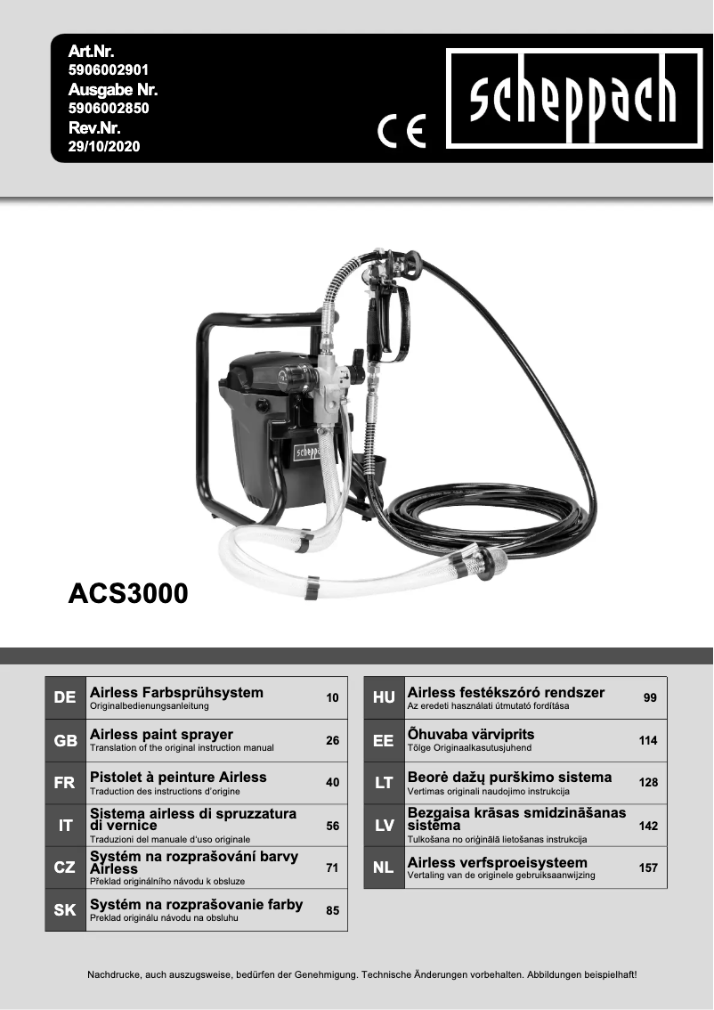 Page 1 de la notice Manuel utilisateur Scheppach ACS3000