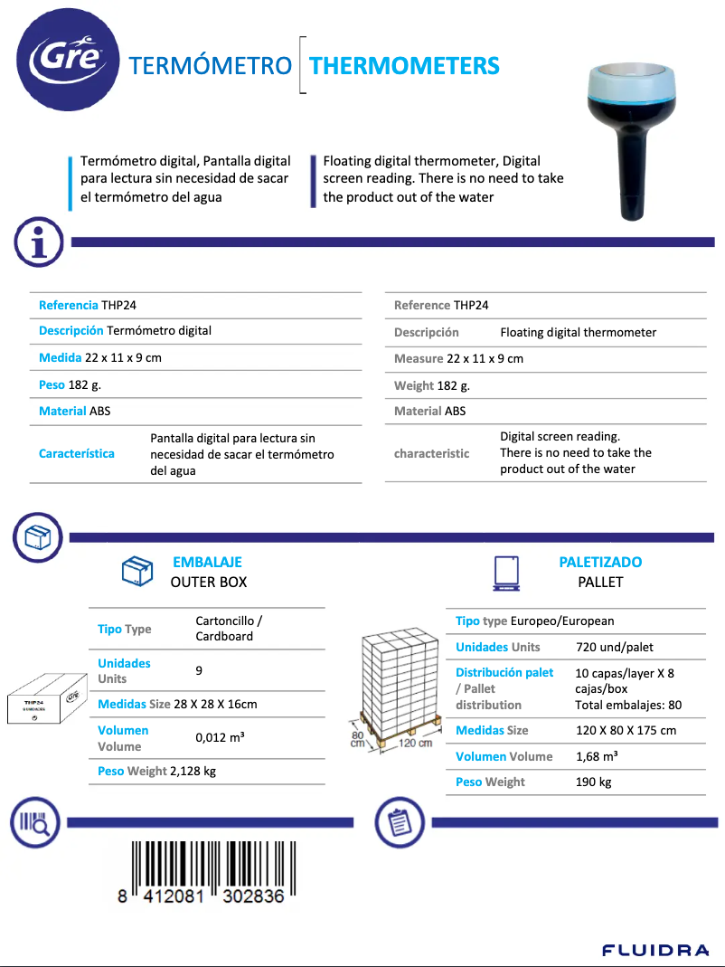 Page 1 de la notice Manuel utilisateur Gre THP24