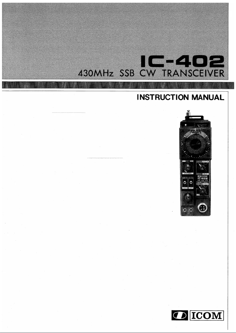 Image de la première page du manuel de l'appareil IC-402