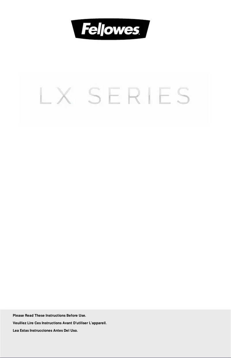 Image de la première page du manuel de l'appareil Powershred LX180