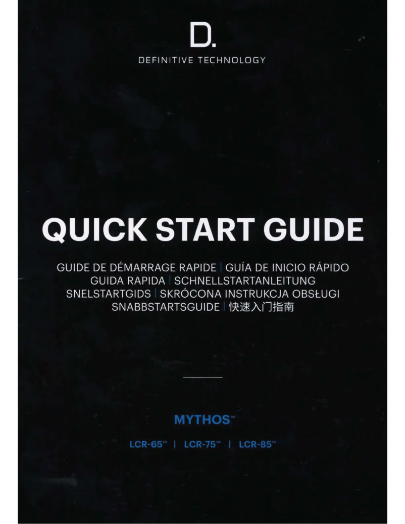 Page 1 de la notice Manuel utilisateur Definitive Technology Mythos LCR-65