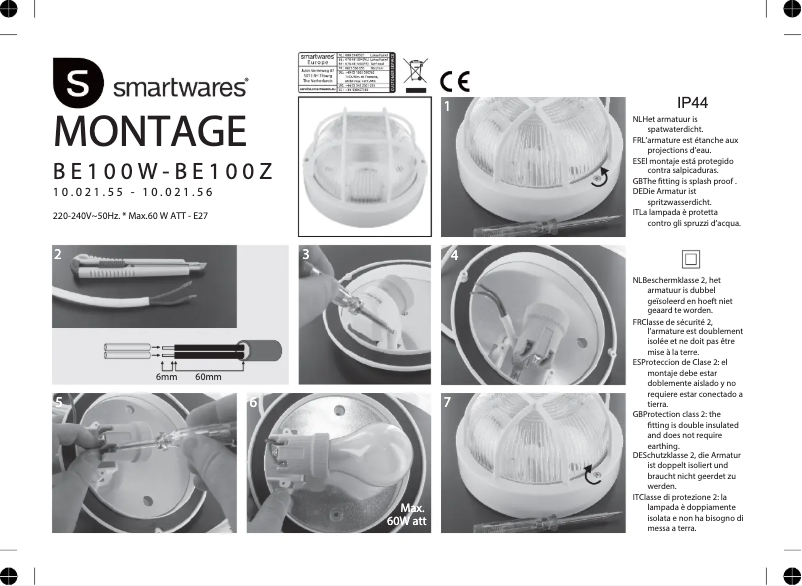 Page 1 de la notice Manuel utilisateur Smartwares BE100W