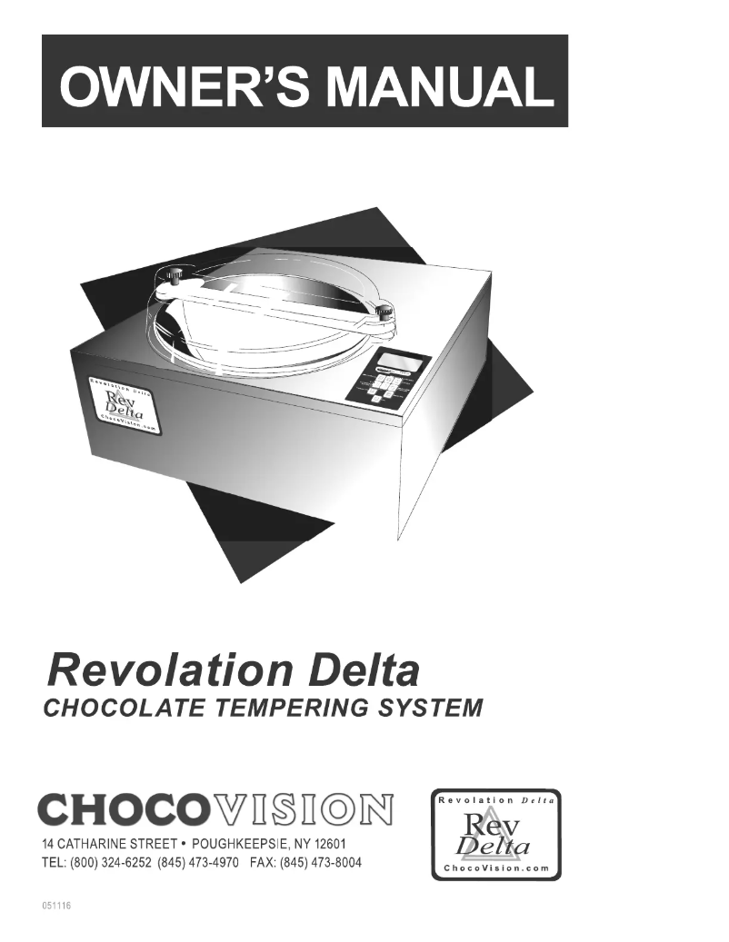Page 1 de la notice Manuel utilisateur ChocoVision Revolation Delta