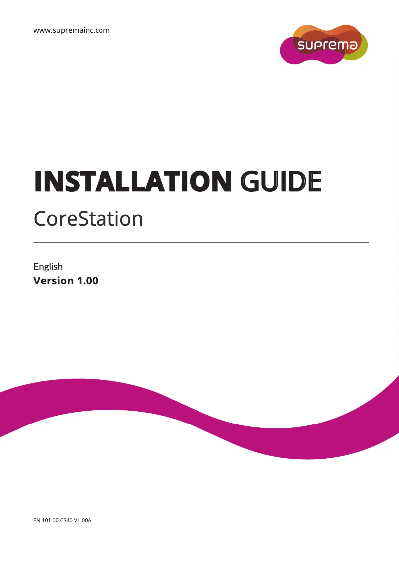 Page 1 de la notice Manuel utilisateur Suprema CoreStation