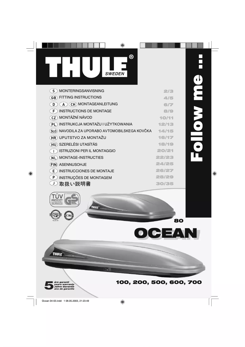 Image de la première page du manuel de l'appareil Ocean 700