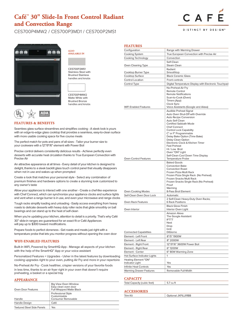 Page n°1 - Fiche technique Café CES700P3MD1