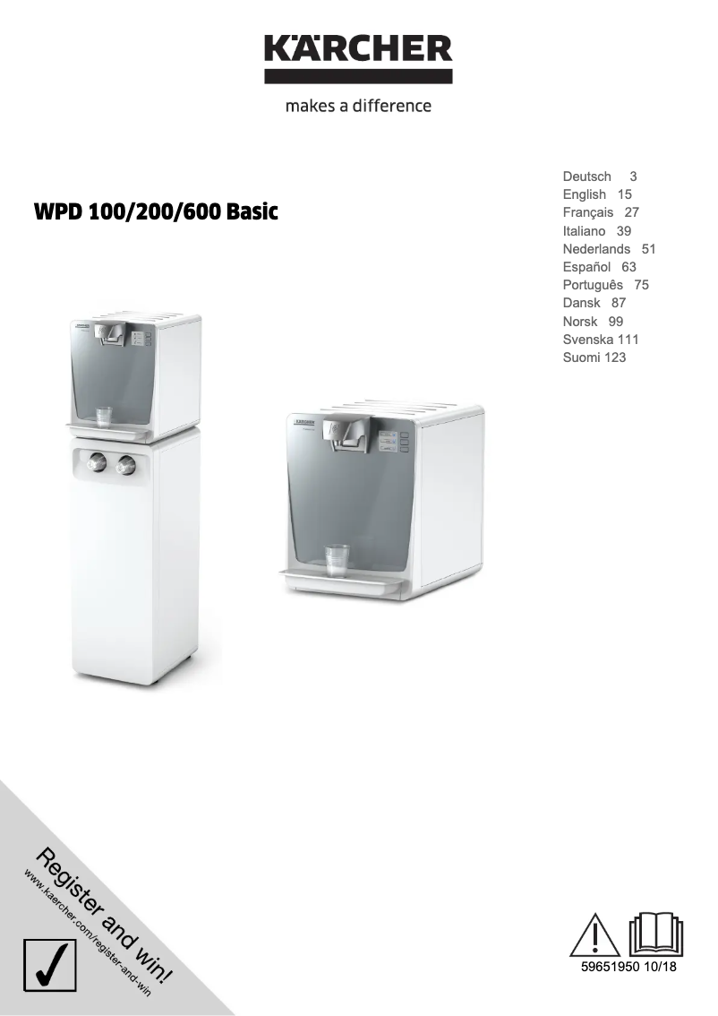Page n°1 - Manuel utilisateur Kärcher WPD 200 Basic