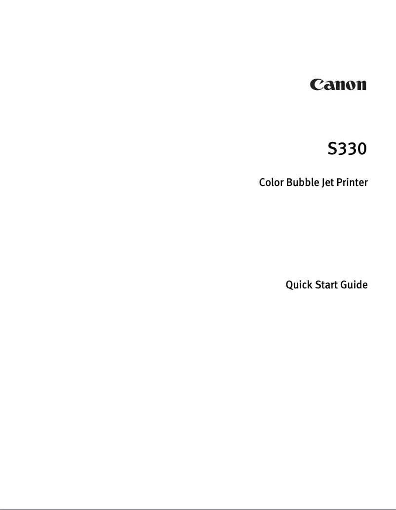 Page 1 de la notice Guide de démarrage rapide Canon Bubble Jet S330