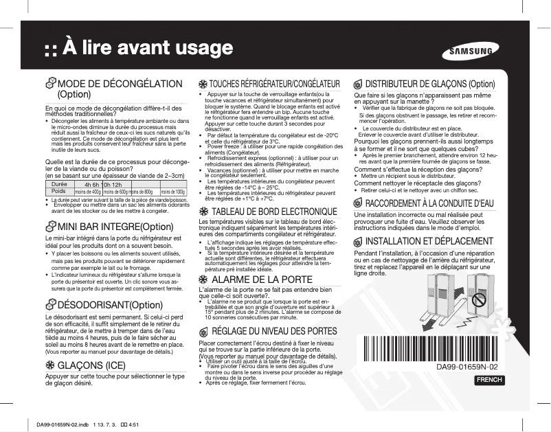 Image de la première page du manuel de l'appareil RSH7UNRS