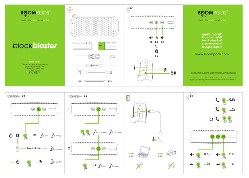 Page n°1 - Manuel utilisateur Boompods Blockblaster