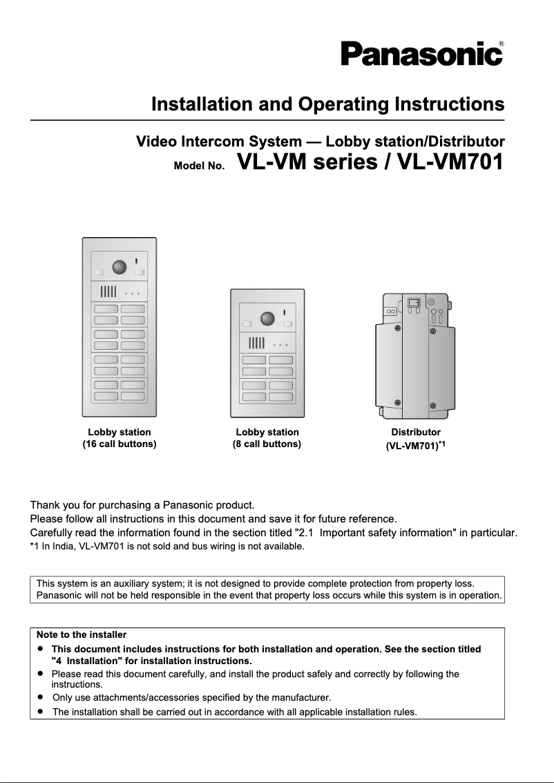 Page 1 de la notice Manuel utilisateur Panasonic VLV-M603SX