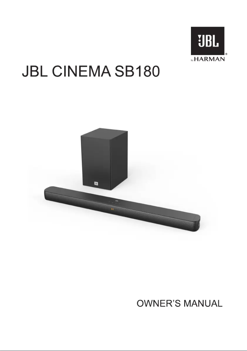 Page 1 de la notice Manuel utilisateur JBL Cinema SB180