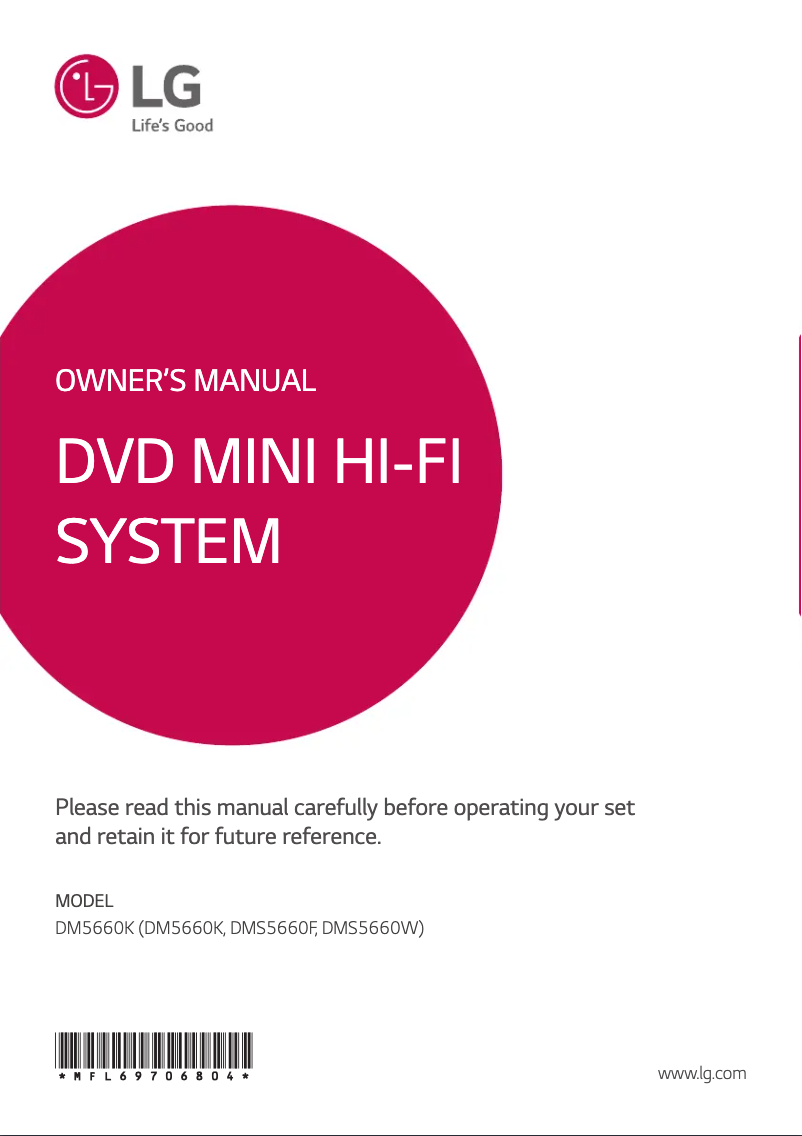 Page 1 de la notice Manuel utilisateur LG DM5660K