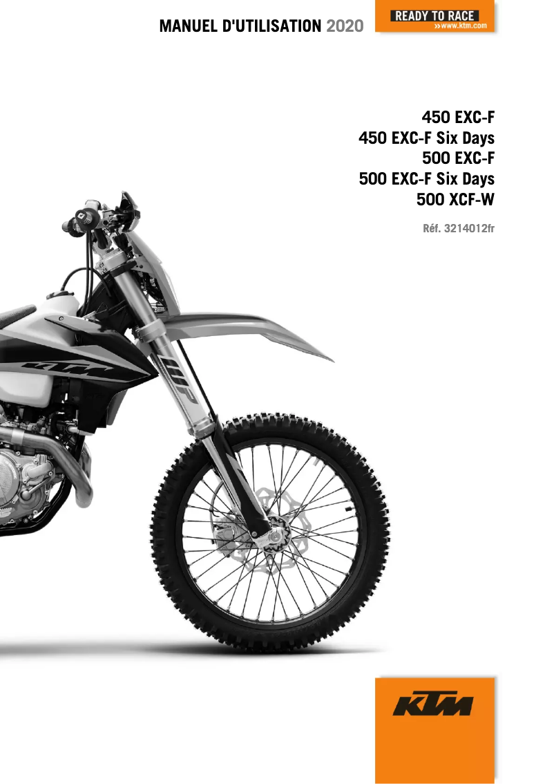 Página 1 del manual Manual de usuario KTM 500 EXC-F (2020)