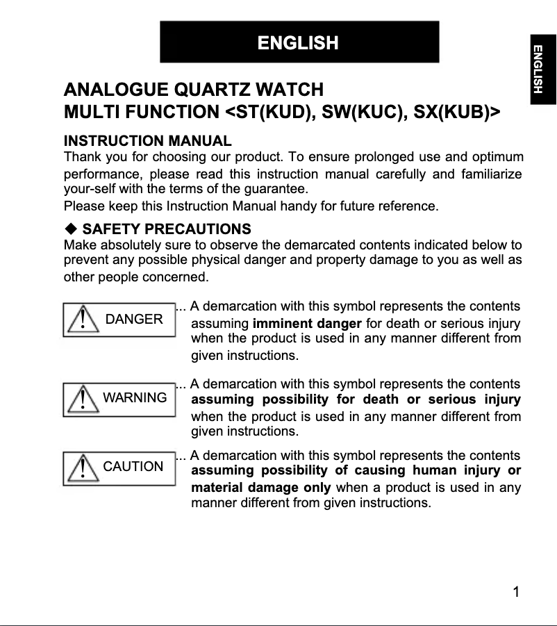 Page 1 de la notice Manuel utilisateur ORIENT Contemporary SX09003C