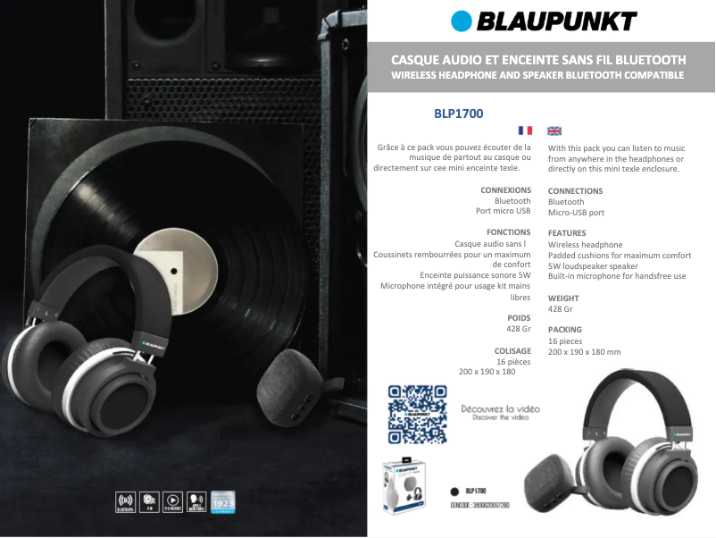 Page 1 de la notice Manuel utilisateur Blaupunkt BLP1700