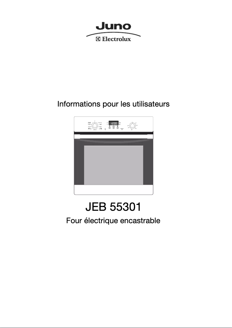 Page 1 de la notice Manuel utilisateur Juno Electrolux JEB55301E