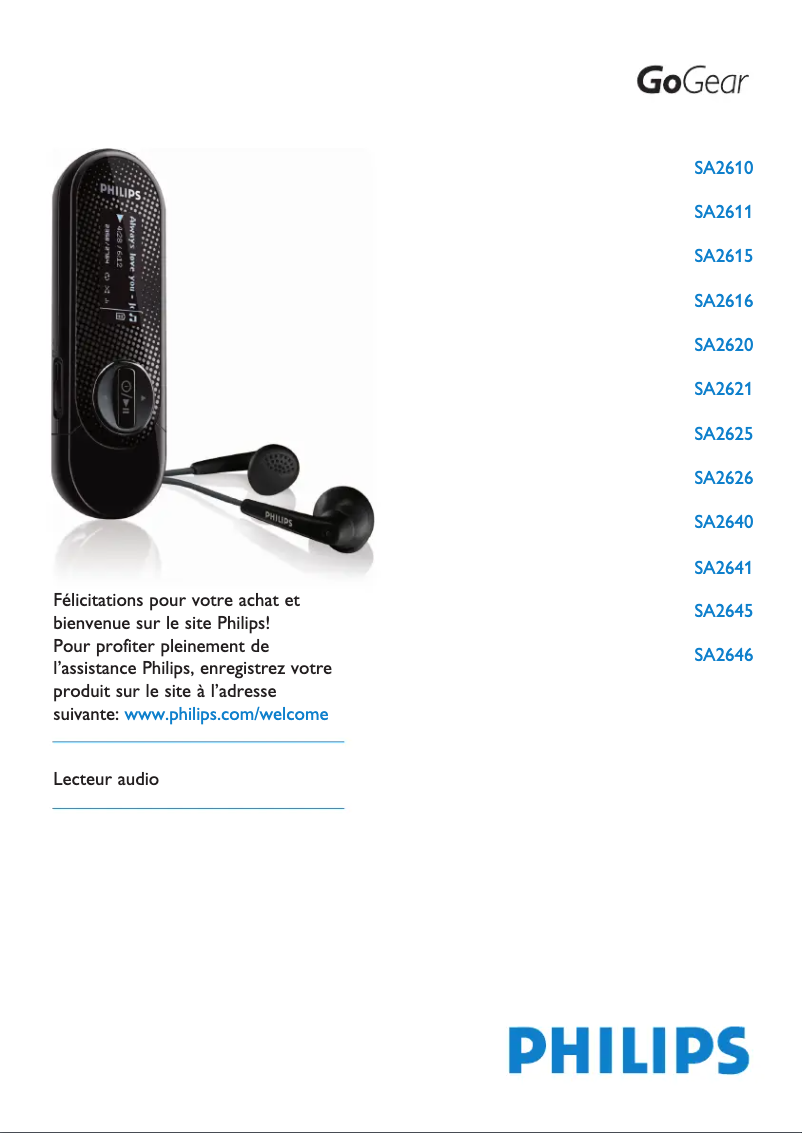 Page n°1 - Manuel utilisateur Philips GoGear SA2645