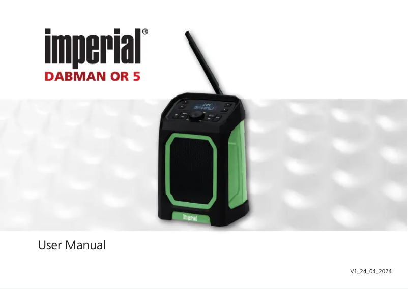 Página 1 del manual Manual de usuario Imperial DABMAN OR 5