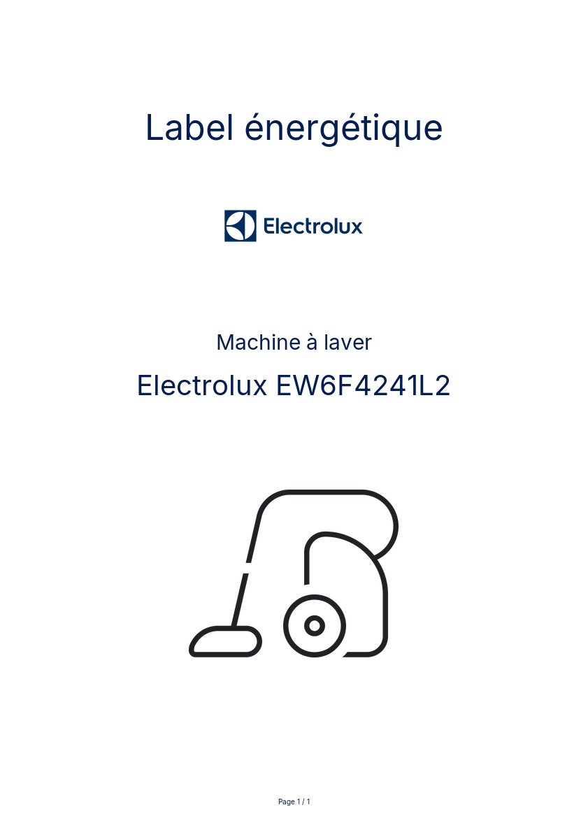 Image de la première page du manuel de l'appareil EW6F4241L2
