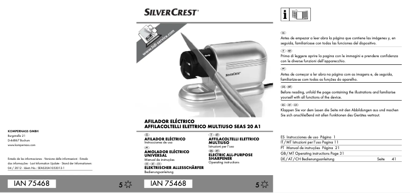 Image de la première page du manuel de l'appareil IAN 75468