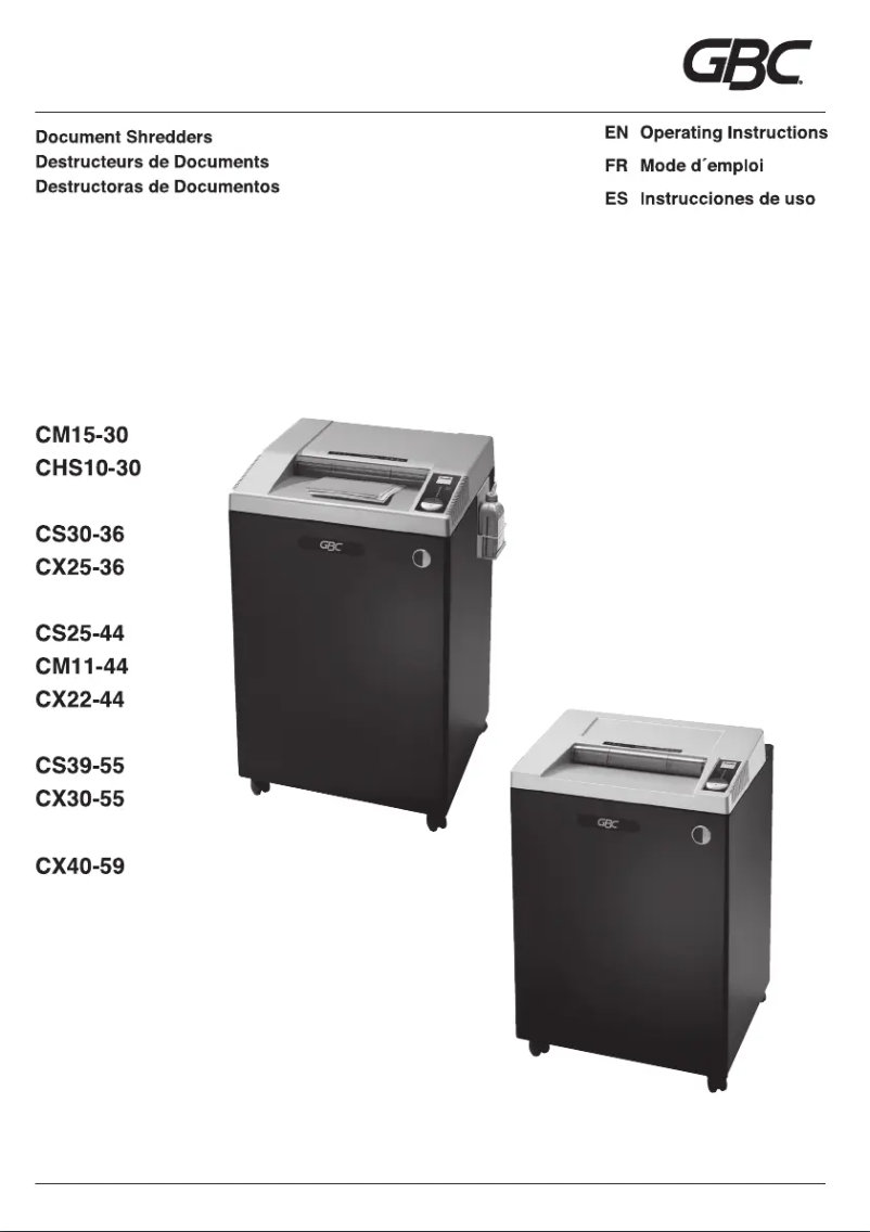 Page n°1 - Manuel utilisateur GBC CM15-30