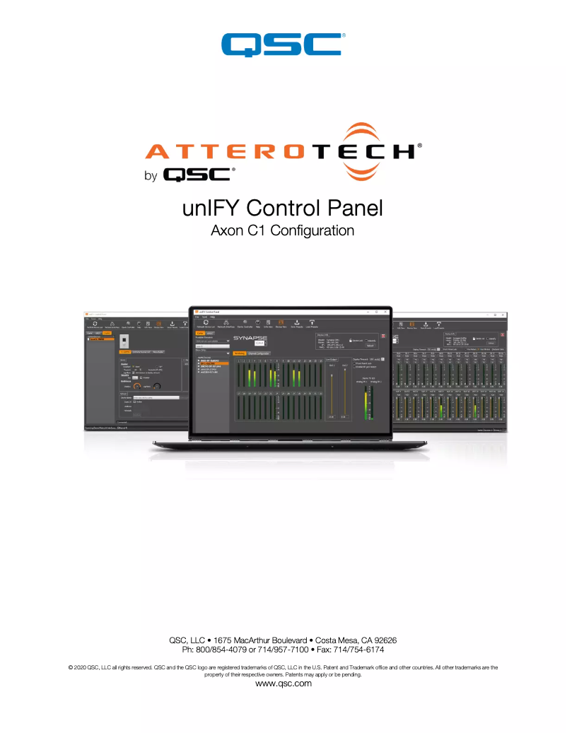 Page 1 de la notice Manuel utilisateur QSC Axon C1