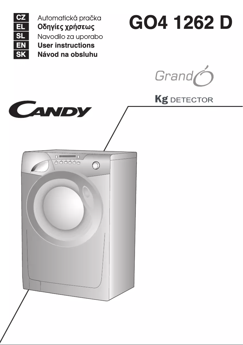 Page 1 de la notice Manuel utilisateur Candy GO 1262 D