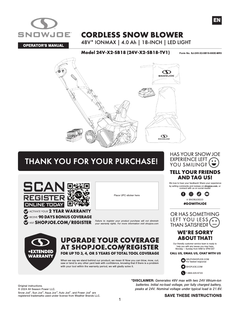 Image de la première page du manuel de l'appareil 24V-X2-SB18-TV1