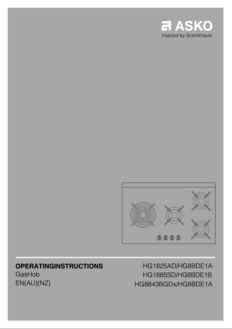 Page 1 de la notice Manuel utilisateur Asko HG8843BGD1