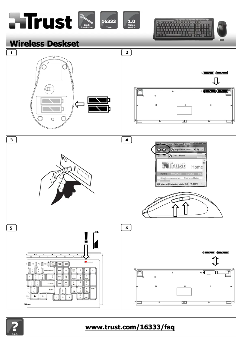 Page 1 de la notice Manuel utilisateur Trust Wireless Slimline Media Deskset