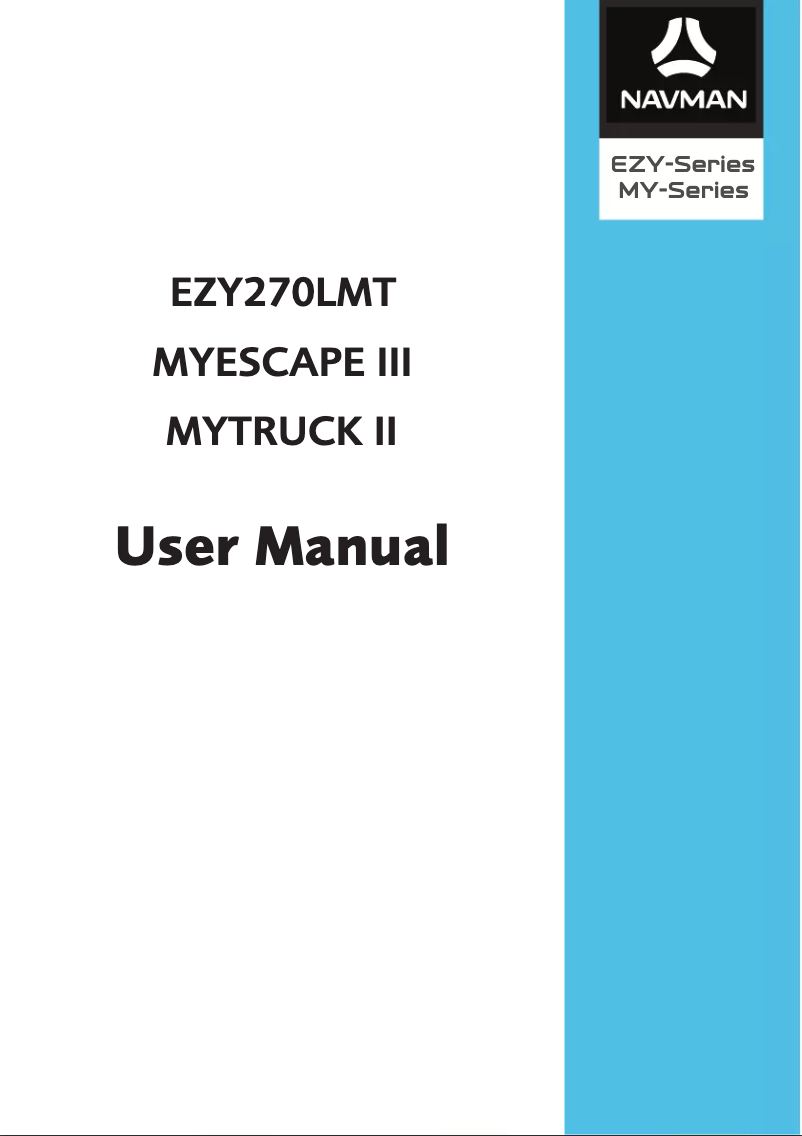 Page n°1 - Manuel utilisateur Navman EZY270LMT