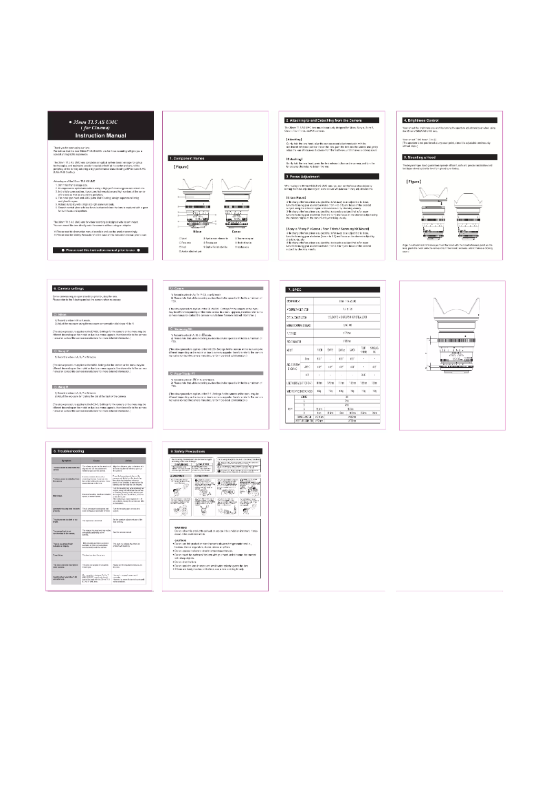 Page n°1 - Manuel utilisateur Rokinon Cine DS DS35M-N