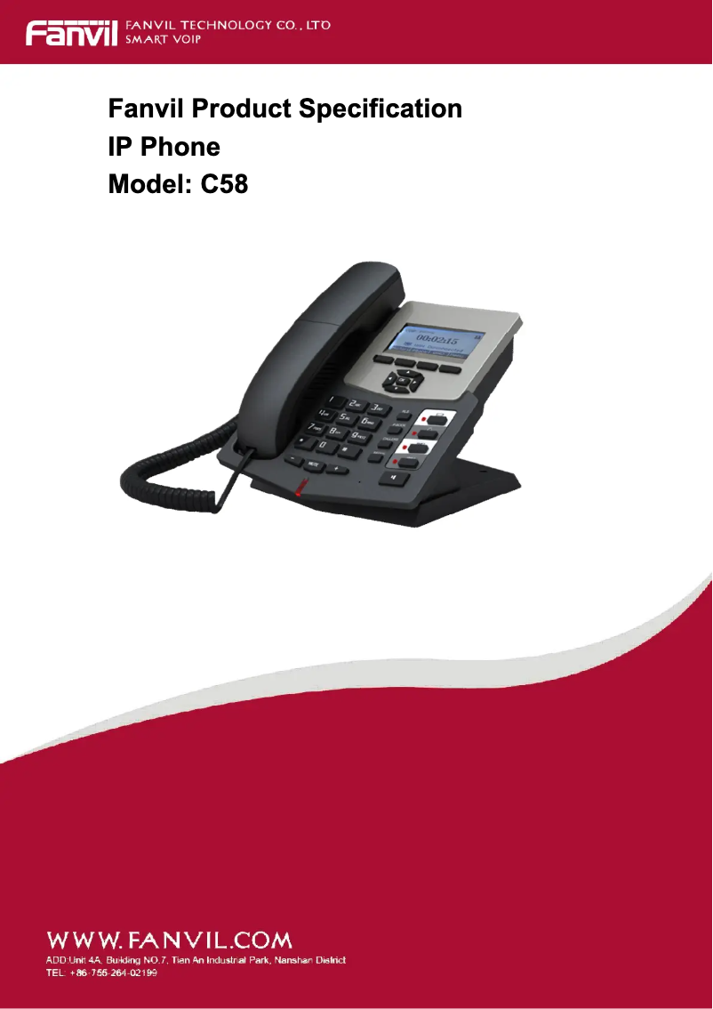 Imagen de la primera página del manual del dispositivo C58P