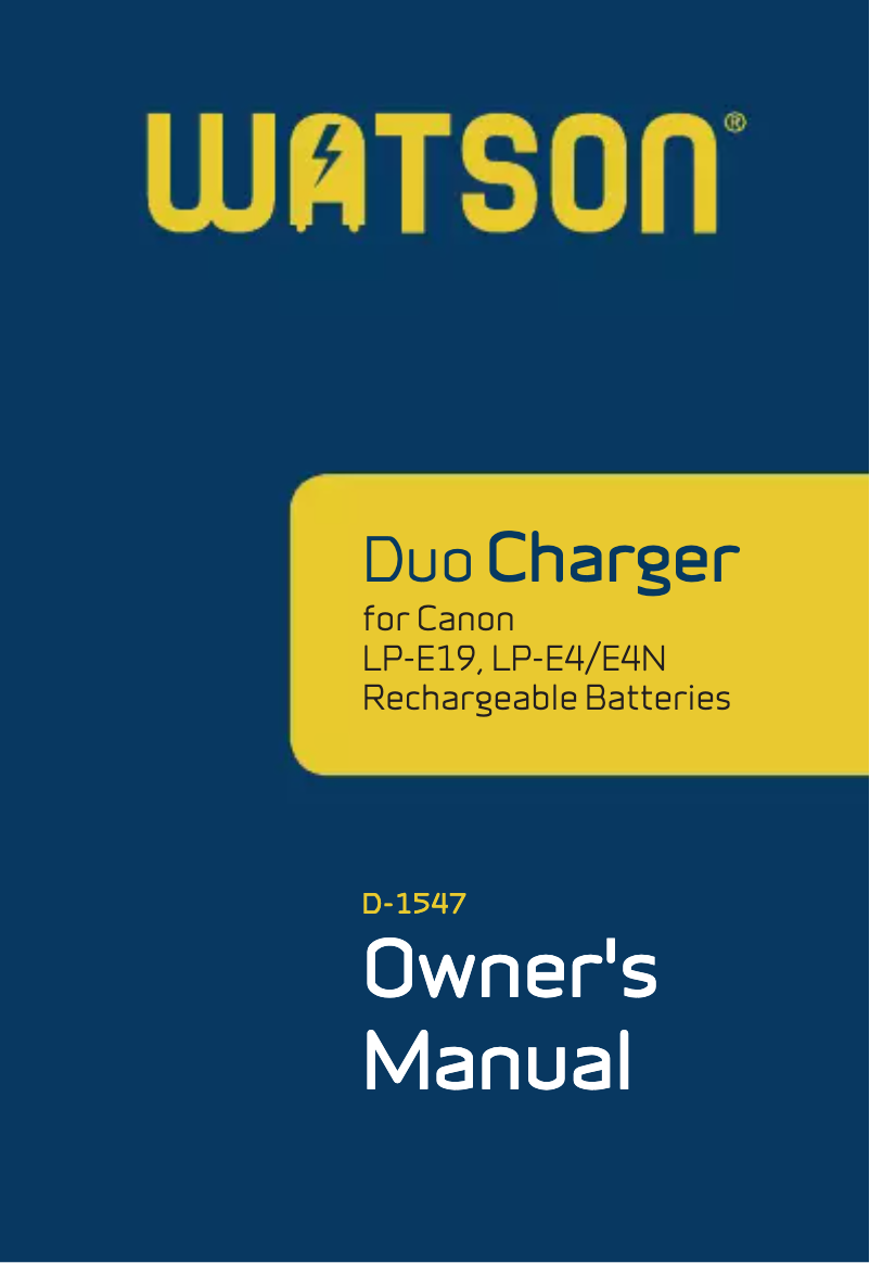 Image de la première page du manuel de l'appareil D-1547