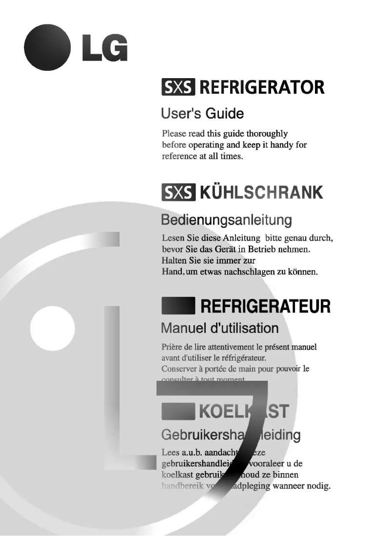 Page 1 de la notice Manuel utilisateur LG GR-P217ATB