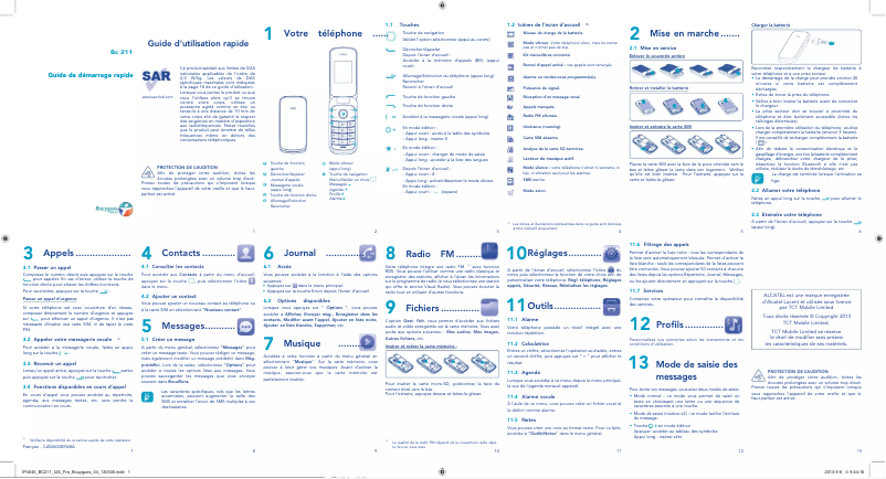 Image de la première page du manuel de l'appareil BC-211