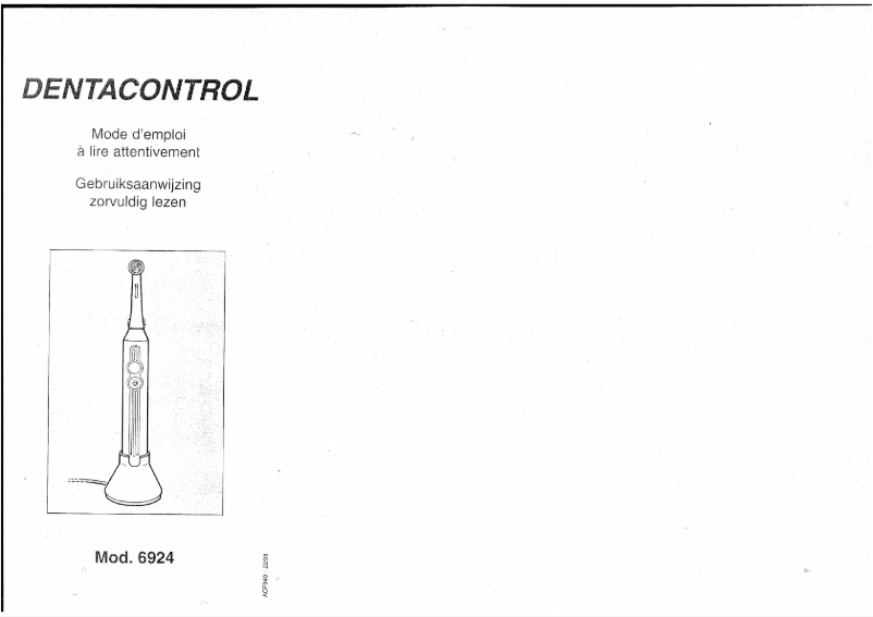 Page 1 de la notice Manuel utilisateur Calor Dentacontrol 6924