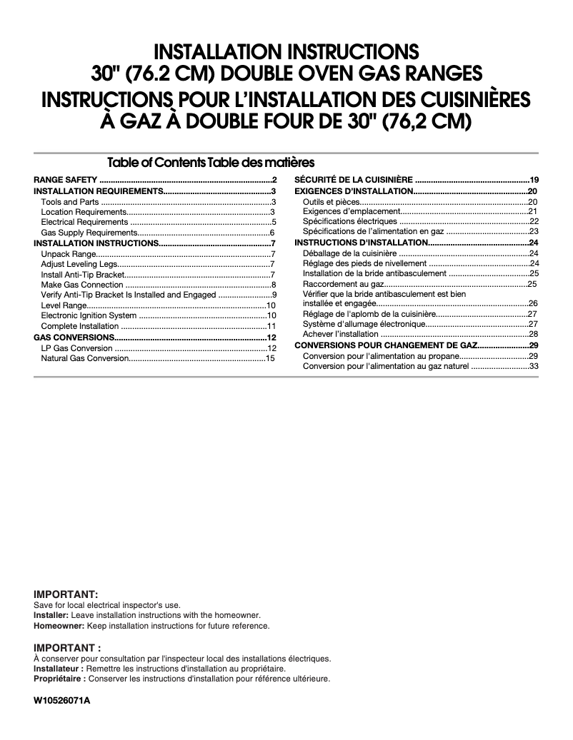 Page 1 de la notice Manuel utilisateur Maytag MGT8820DS